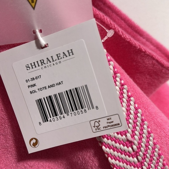 Shiraleah Pink Bag tote beach terry cloth pockets NEW carry all - Picture 4 of 5